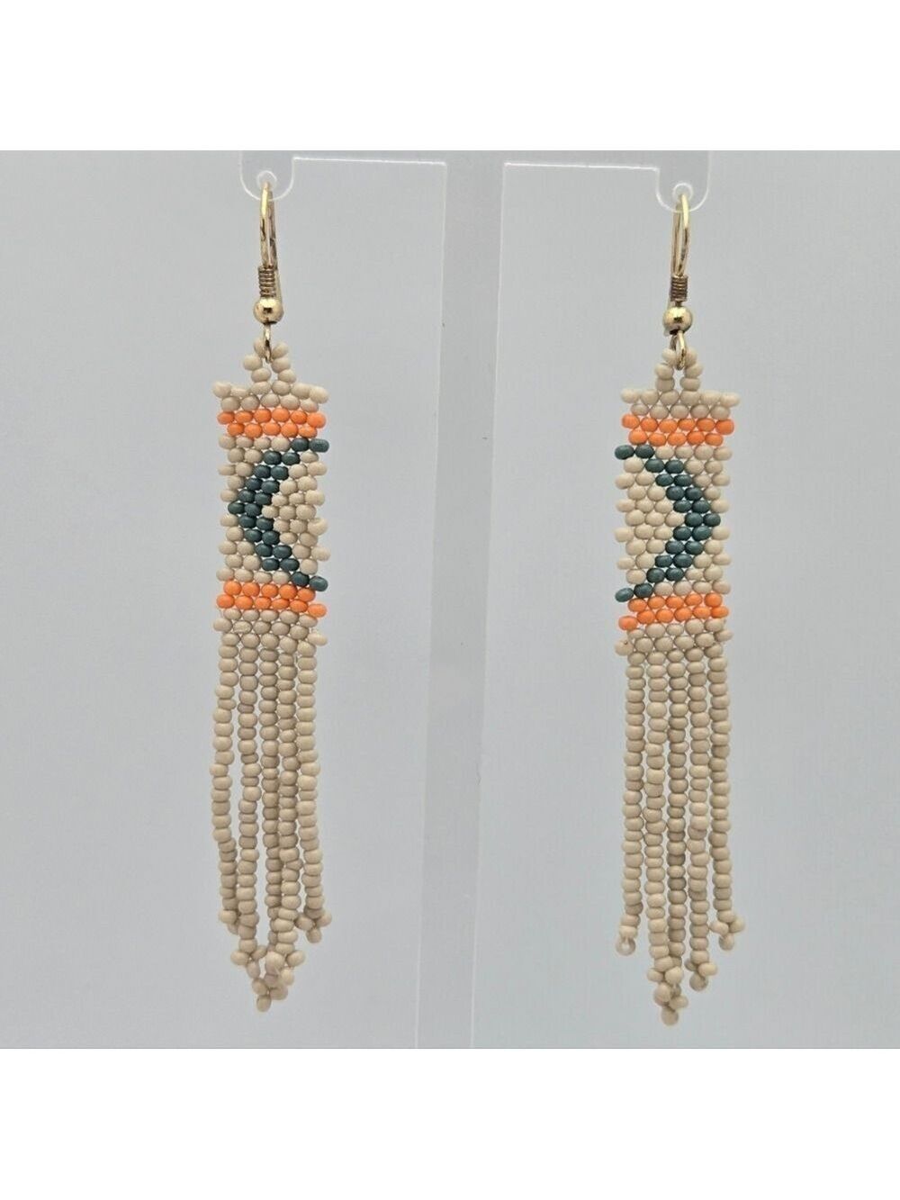 Ink + Alloy Handmade Iceland Arrow Seed Bead Designer Earrings 3.5''